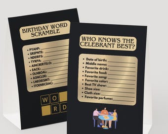 Birthday Party Games | Activities for Kids, Teens, Adults |Black Printable Games for Celebrations, Hangouts & Game Nights| Icebreakers
