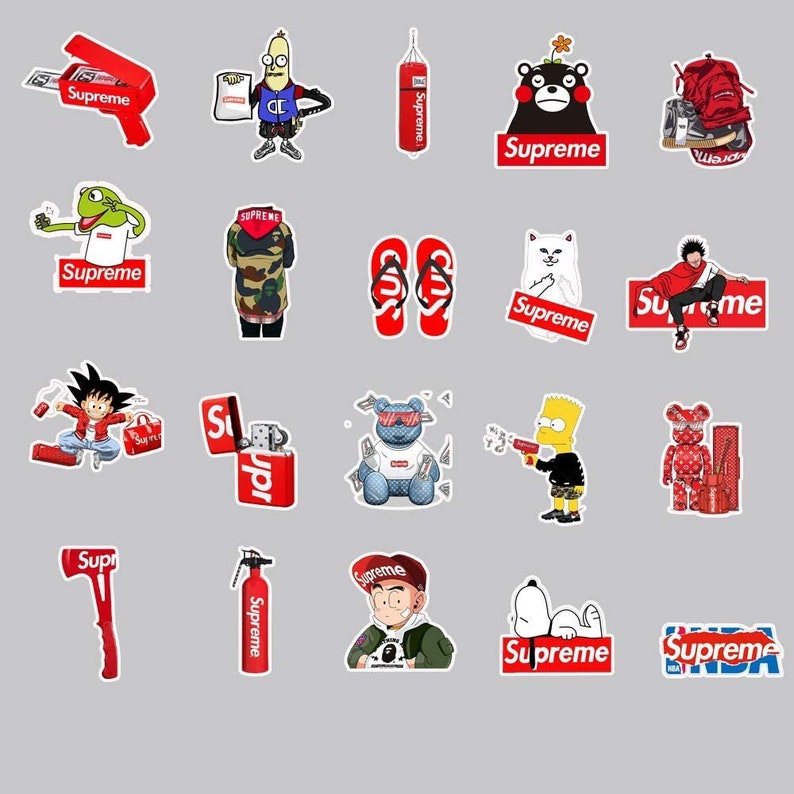 5 Supreme Stickers Etsy