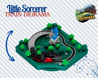 Mini Train Diorama - &quot;Little Sorcerer&quot; - Cute mini model train as a gift, fidget toy, model for all train fans