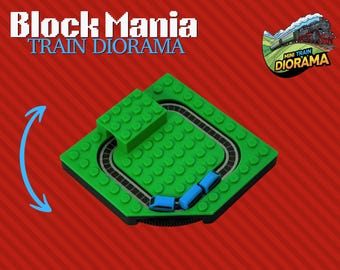 Mini Train Diorama - &quot;Block Mania&quot; - Cute mini model train as a gift, fidget toy, paperweight for all train fans