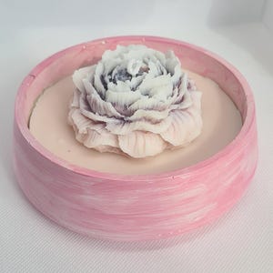 Vela de peonía rosa - celebración de la primavera - ostara, beltane, litha.