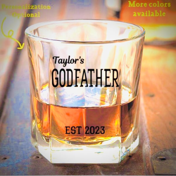 Godfather Gift, Personalized rocks glass, Whiskey Scotch Glass, Godfather Proposal Gift, Baptism Gift for Godparents, Godparents Proposal