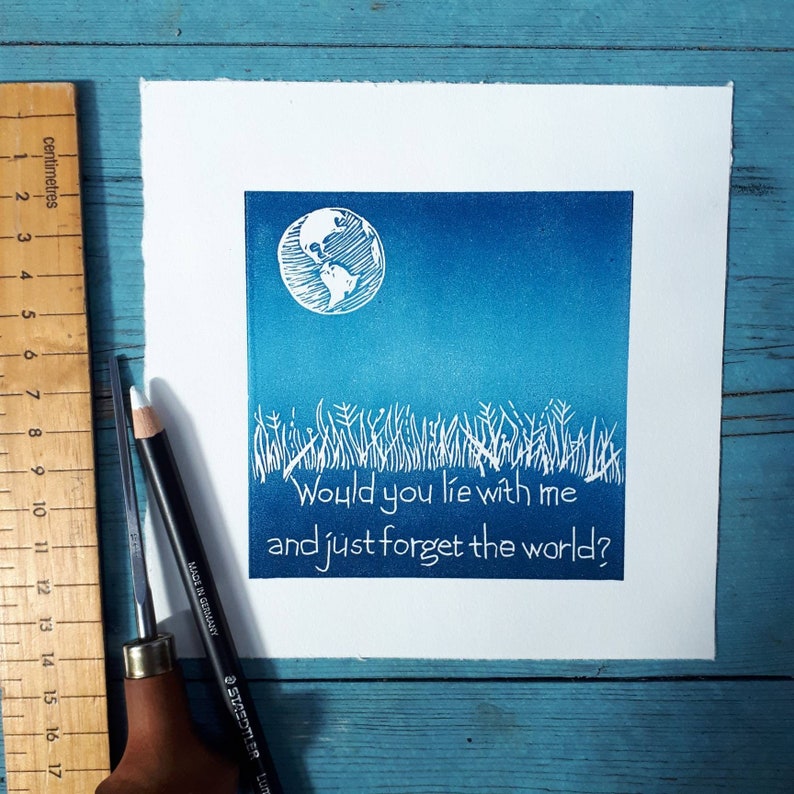 Download Snow Patrol Original Linocut Print Song lyrics Would you ...