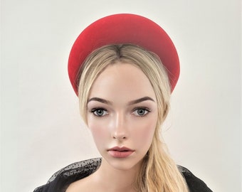 Red Extra Wide Padded headband, Velvet Headpiece, 7 cms Wide, Bump headband