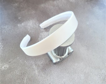 White Silk Satin Headband, 2.5cm Wide - Bridal Hair Band