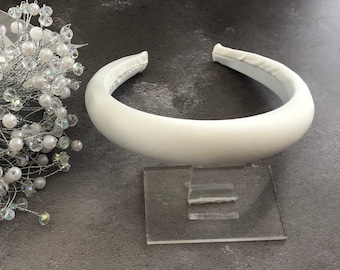 Ivory Duchess Satin Padded Headband, Bridal Hair Accessory