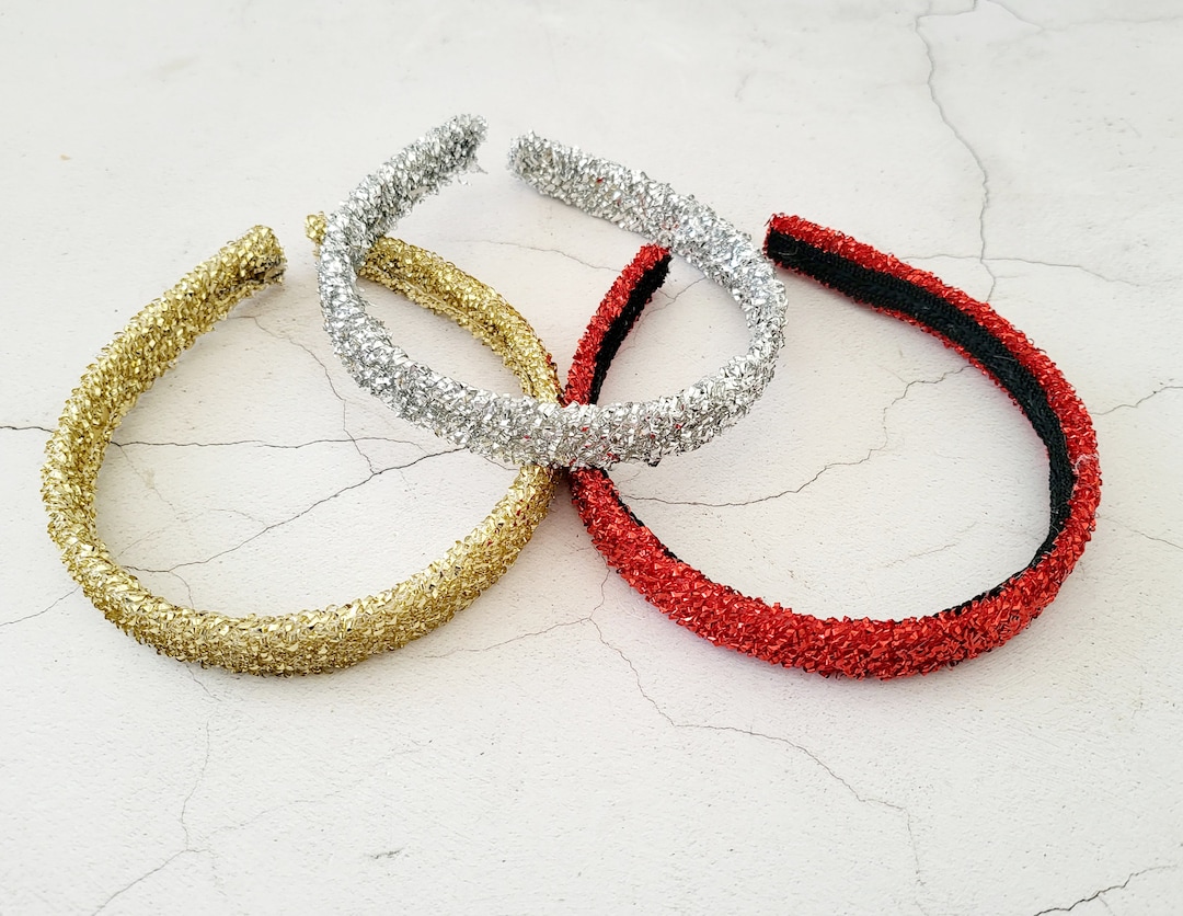 Tinsel Headband Christmas Alice Band Party Headpiece Etsy