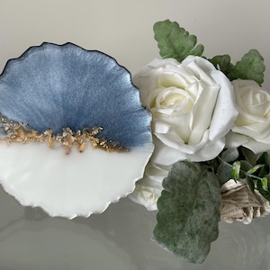 Resin Coasters - Light Blue Handcrafted Geode Style