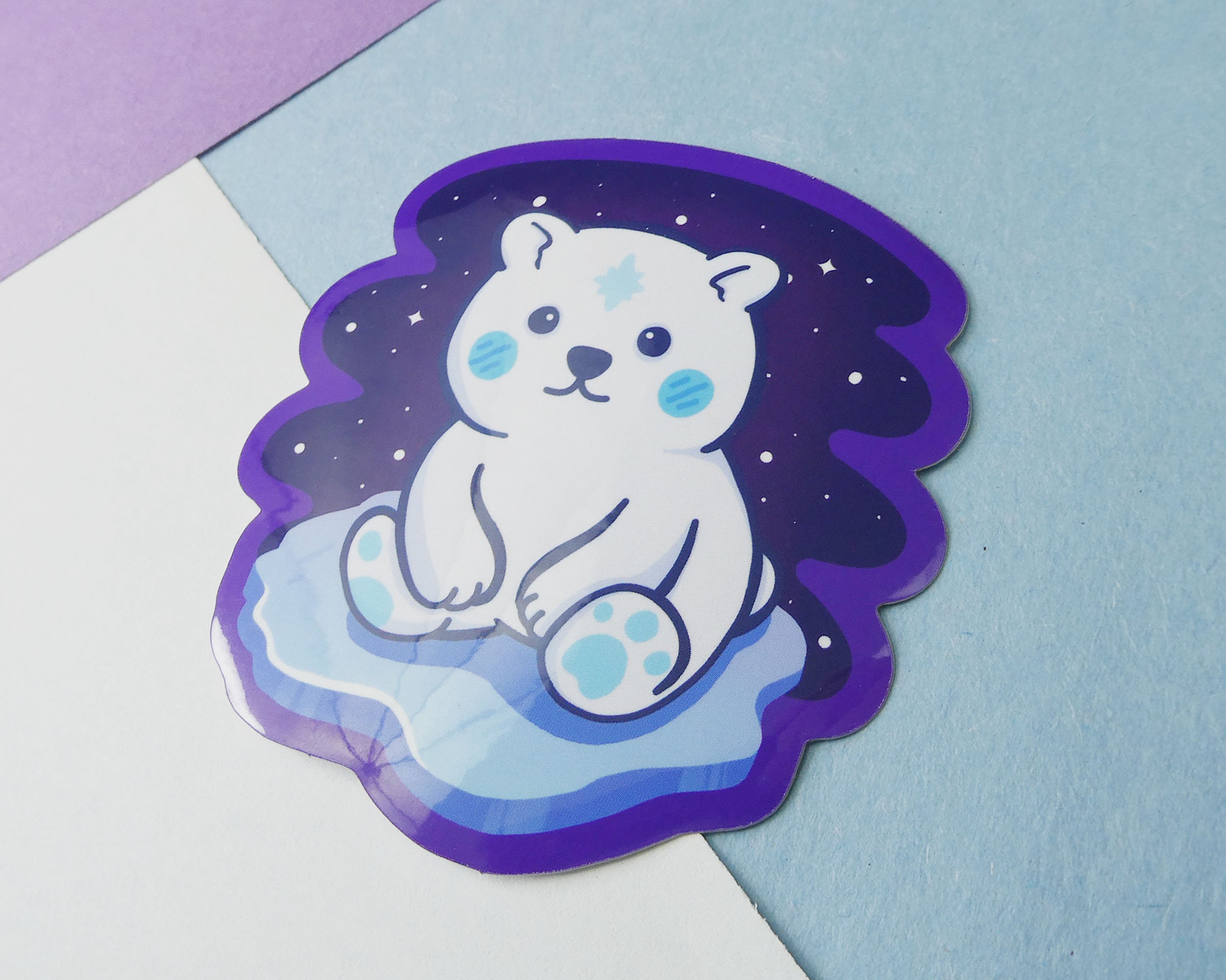Polar Bear Vinyl Sticker Cute Polar Bear Kawaii Sticker - Etsy
