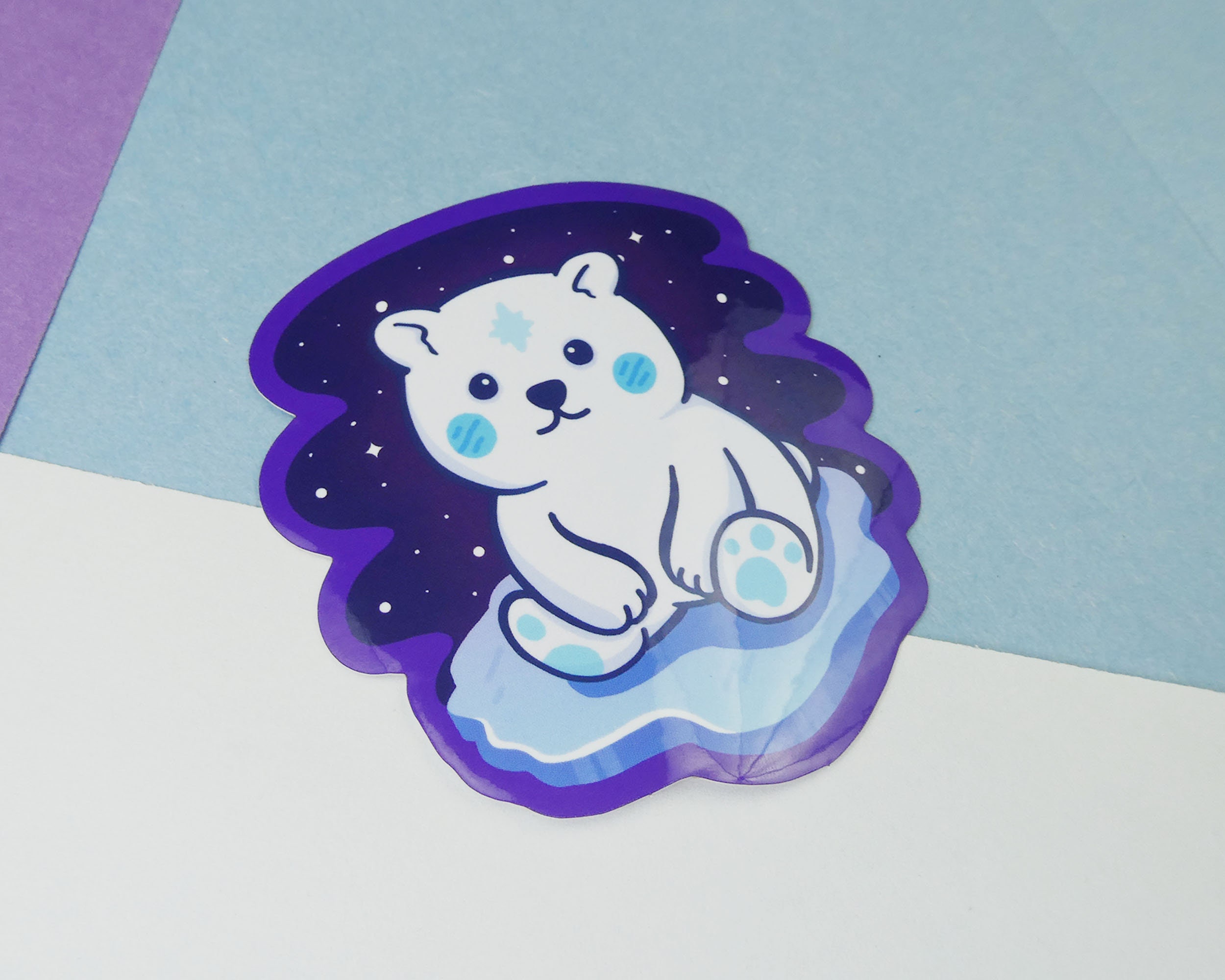 Polar Bear Vinyl Sticker Cute Polar Bear Kawaii Sticker | Etsy