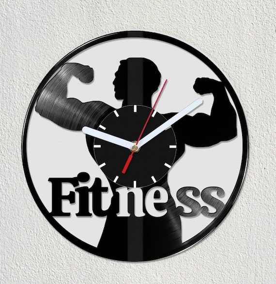 Fitness Culturismo Gimnasio Buena Forma Disco de Vinilo Reloj de