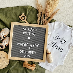 Digital pregnancy announcement, Gender neutral, Digital letter board for gender reveal or baby announcement, Instagram Pregnancy