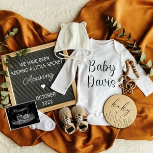 Baby Announcement Digital, Digital Pregnancy Announcement, Social Media, Gender Neutral, Pregnancy Reveal, Letter Board, Fall, Autumn