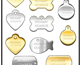 Personalized Dog ID Tag, Custom Engraved for Dogs & Cats, Classic Pet Tag