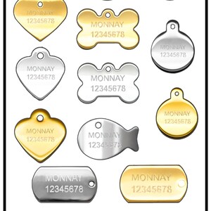Personalized Dog ID Tag, Custom Engraved for Dogs & Cats, Classic Pet Tag