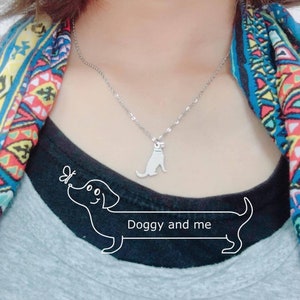 Dog Necklace Personalized | Dog Jewelry, Custom Pet Necklace | Pet Memorial | Dog Charm Necklace Gift