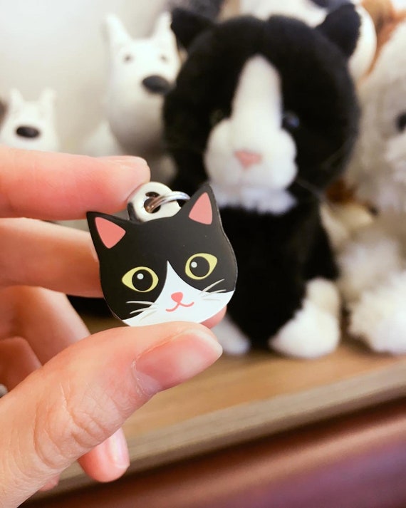 Cat Collar Tag, Cat Lover Gift, Custom Cat Tag for Cat Mom, Cat Collar ID Name Tag