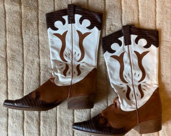 Bottes cowboy, vrai cuir en 41