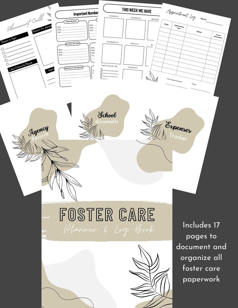 Foster Care Binder Printable *neutral* - Etsy