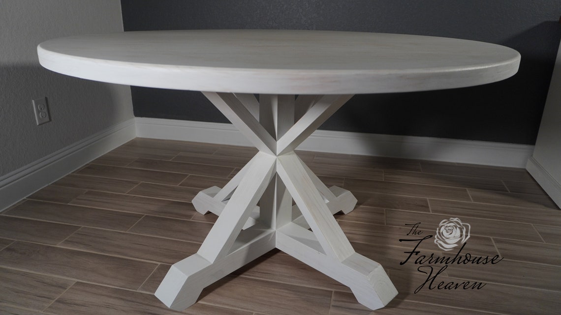 Build Plan / Round Dining Table W/ Trestle Legs / the Farmhouse Heaven