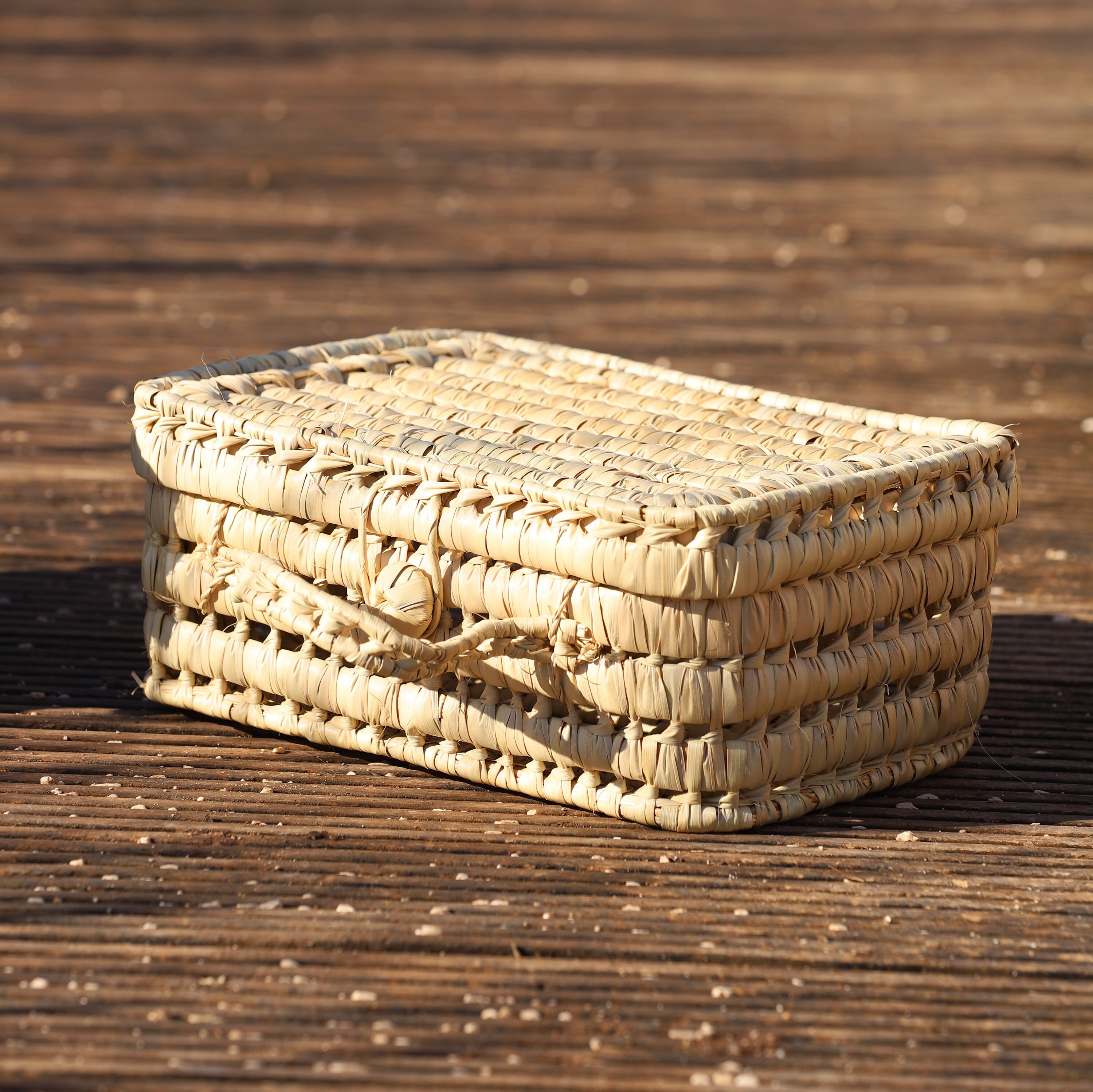 Valisette Artisanat Marocain en Feuilles de Palmier Pour Rangement Bébé Décoration à Personnaliser