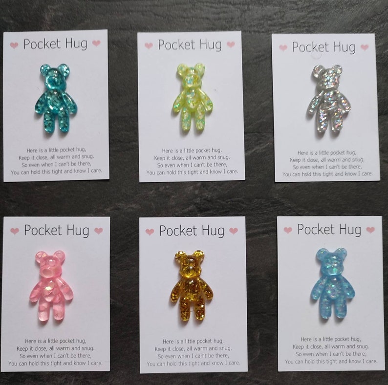 Worry Bear / Resin Bear / Gift for Anxiety Pocket Hugs Etsy UK