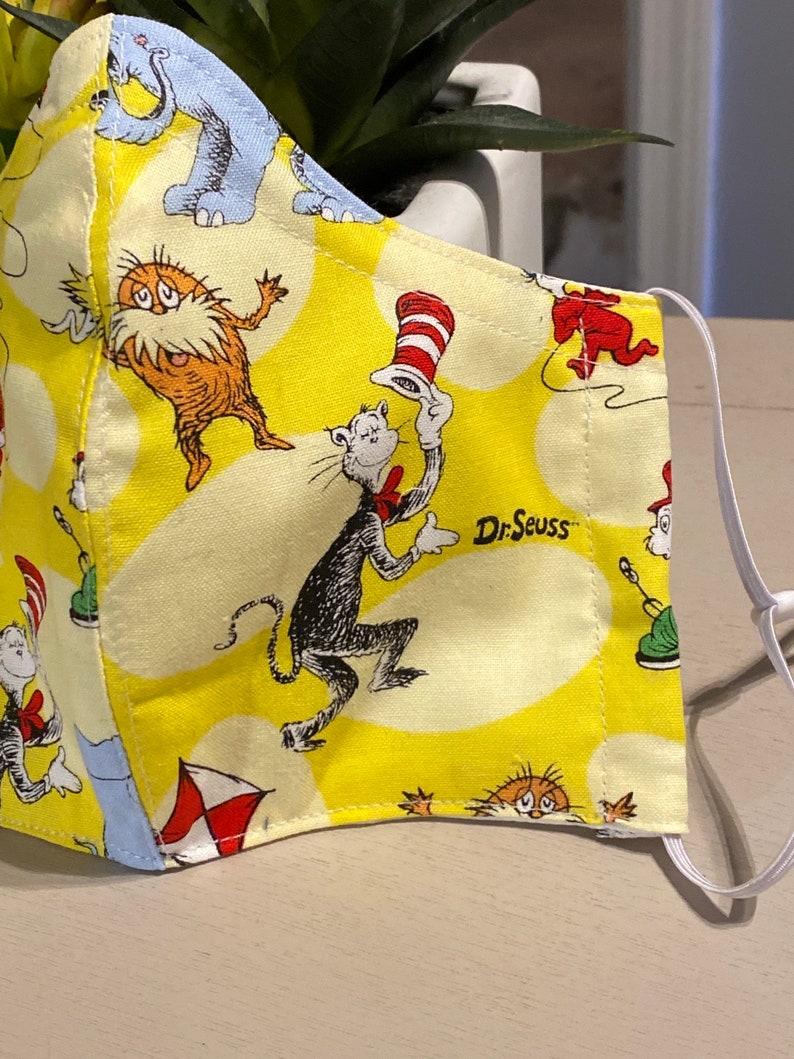 Dr Seuss Face Mask-dr Seuss-book Face Mask-cat in the Hat  Etsy