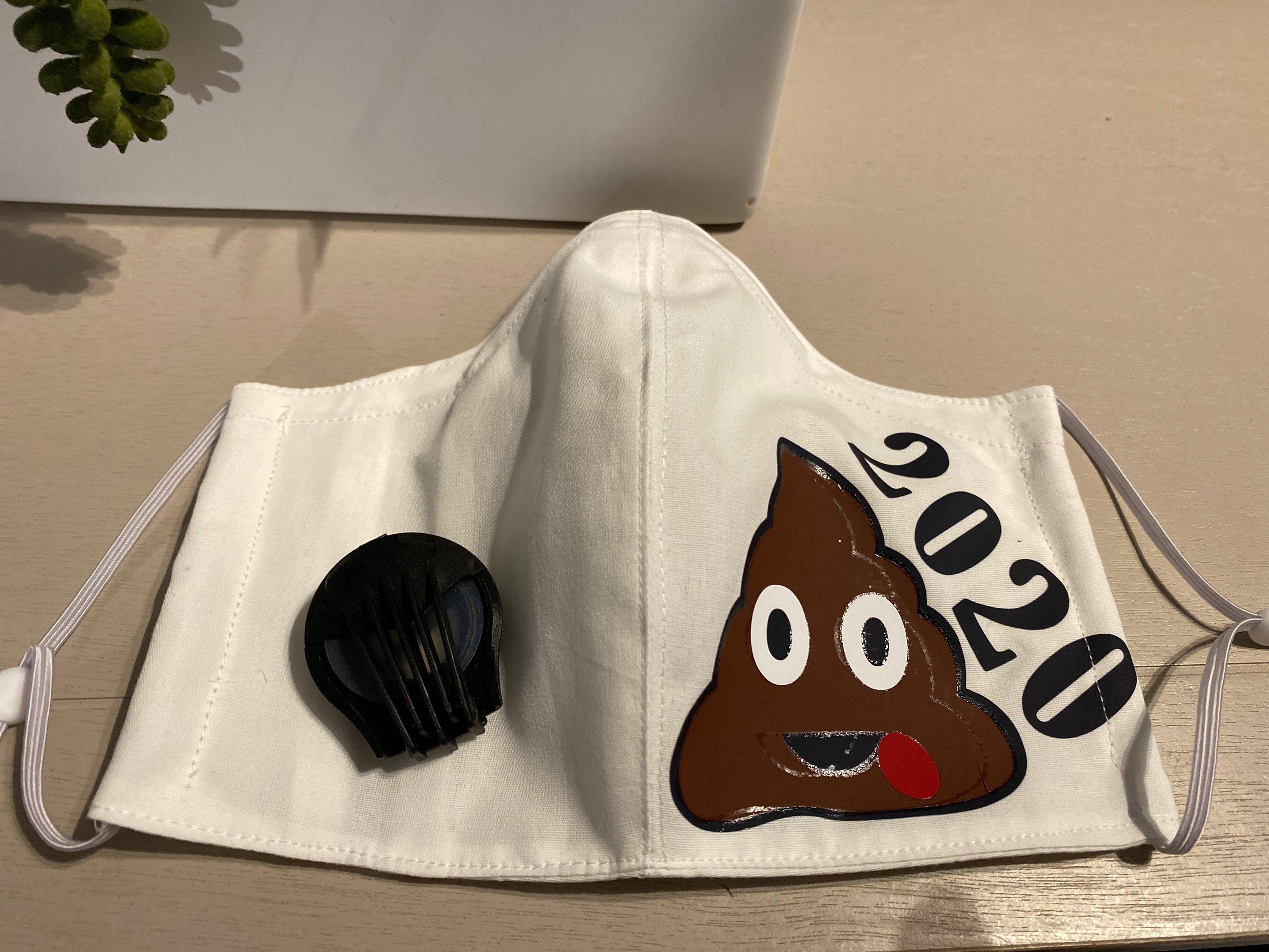 Poop Emoji Maskreusable Cotton Face Mask Etsy