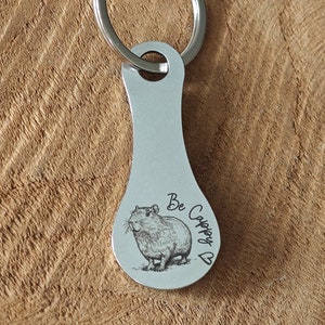 Winkelwagenoplosser Capybara sleutelhanger winkelwagenchip, praktisch cadeau, Be Cappy