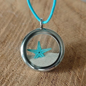 Halskette Ozean Meer mit Seestern in Sand Kette Meerliebe Geschenk für Freundin Valentinstag