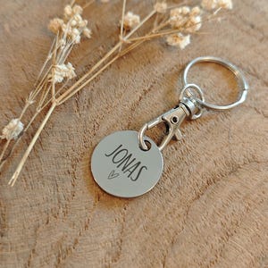 Wagenchip aus Metall, 1€ Ersatz für Einkaufswagen, mit persönlicher individueller Namensgravur, praktisches Ostergeschenk