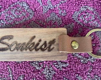 Dog Kennel Name Wood Keychain