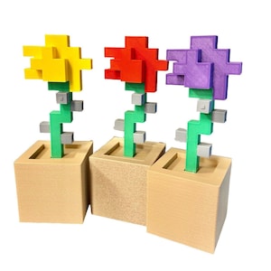 Pixelated Rose Plant
