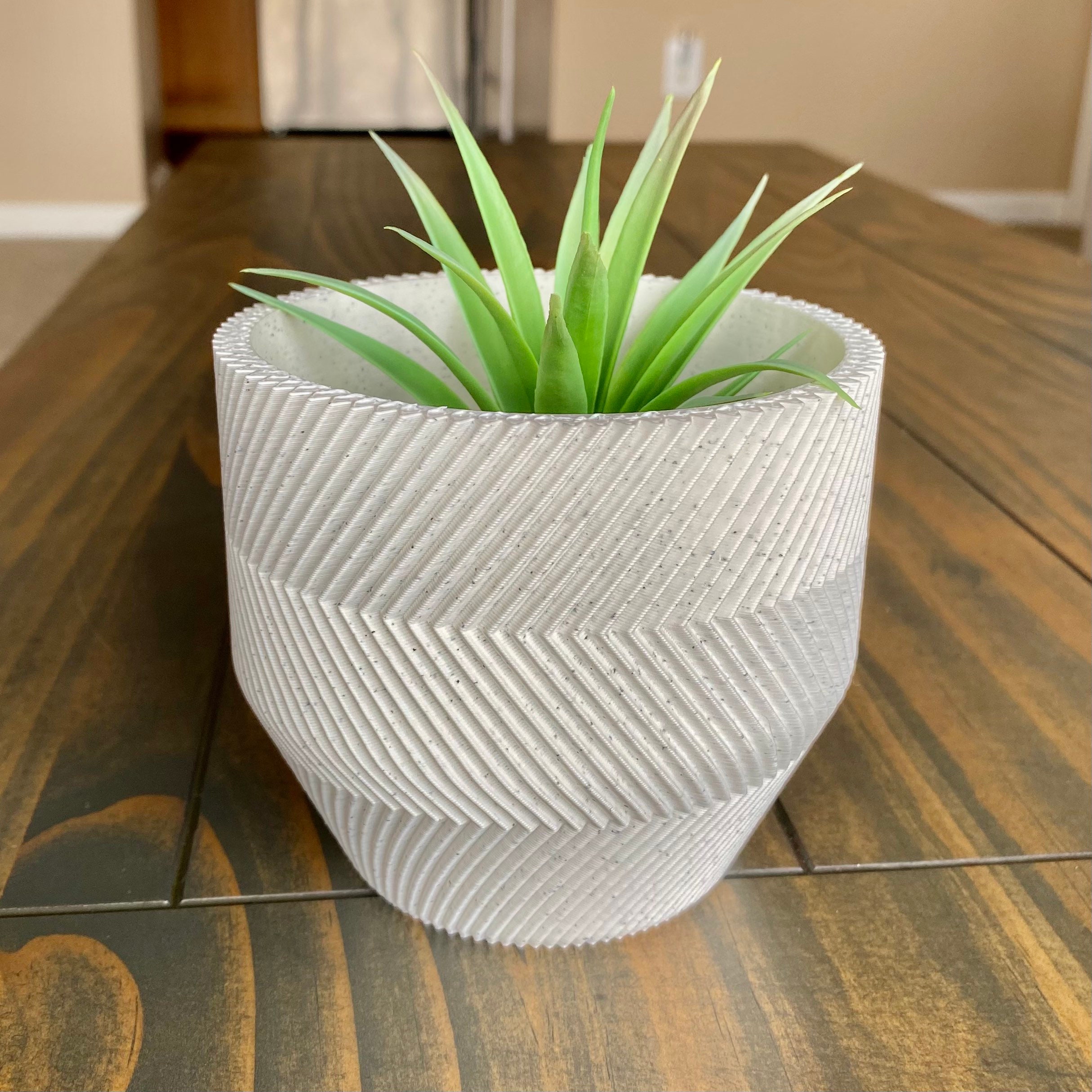 Zig Zag Succulent Planter, Plant Pot With Drainage Hole