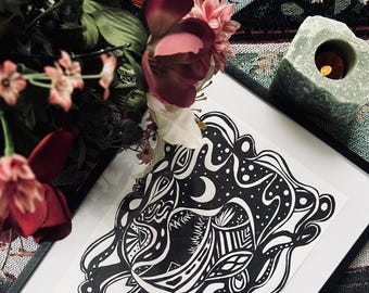 Nature is Calling Original Framed Illustration