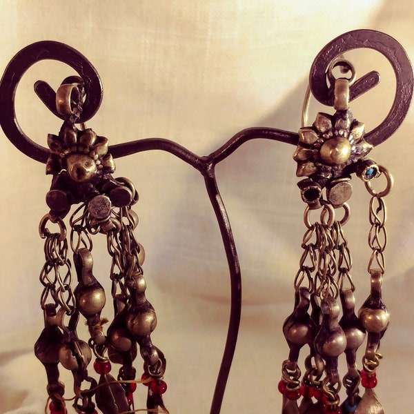 Old Kuchi dangle earrings, perfect for a bellydancer, musical for movement