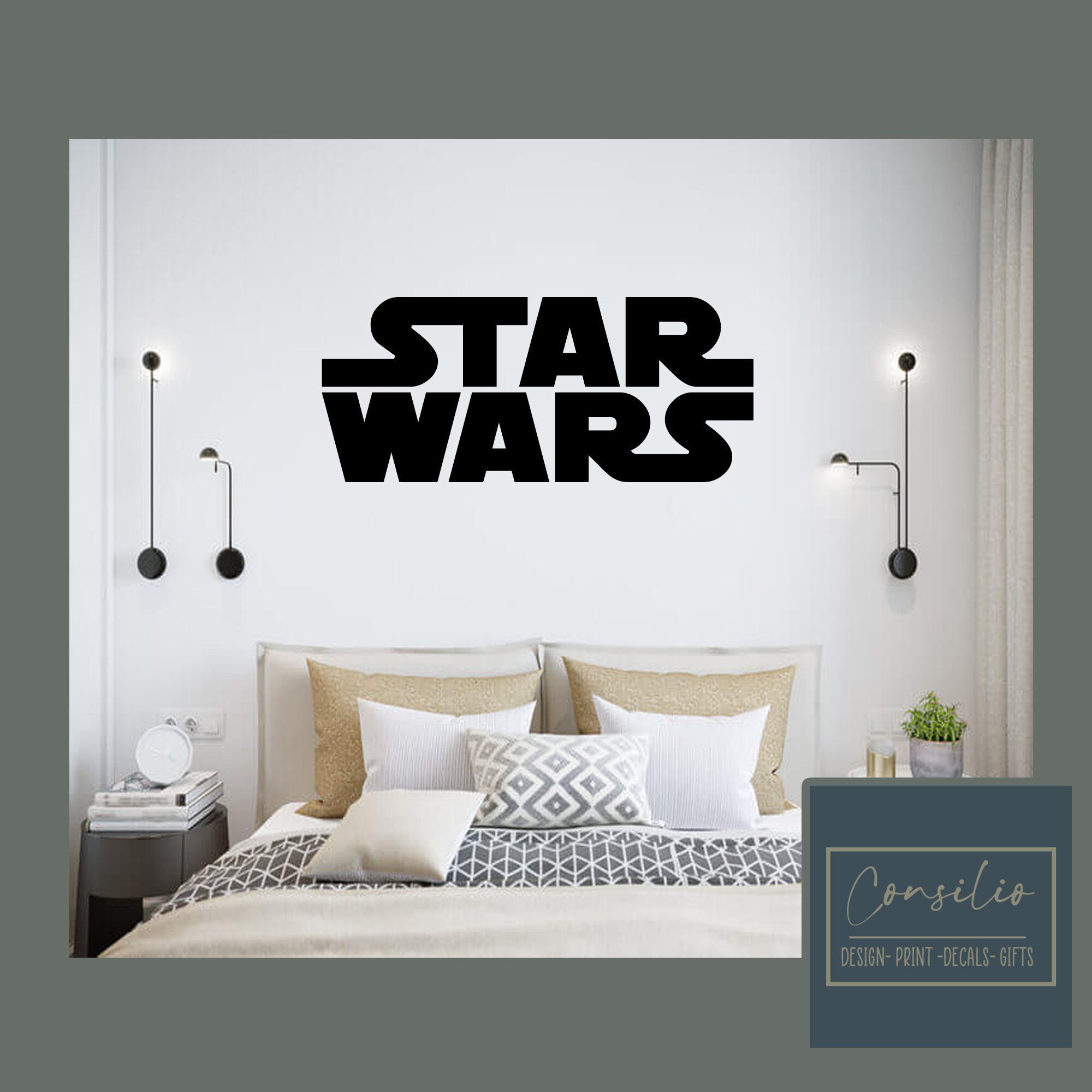 Star Wars logo Vinyl Wall Sticker Decal Bedroom Wall Decor Etsy