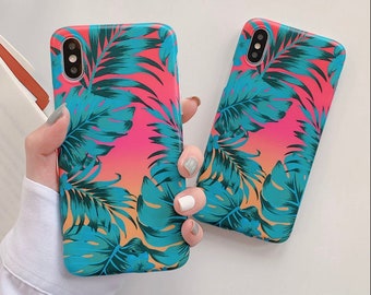 Coque iPhone à motif tropical, Coque iPhone 11, Coque iPhone XR, Coque iPhone 8, Coque iPhone 7, Coque iPhone X, Coque iPhone 8+, 11 Pro 7 Plus