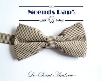 Noeud papillon en coton pour adulte "Le Saint Andrew" - Motifs gris - Envoi immédiat