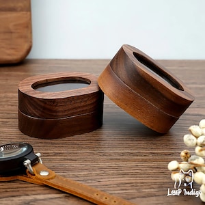 Walnut wooden box for window wedding rings White Oval shape Wedding Immediate shipping image 7