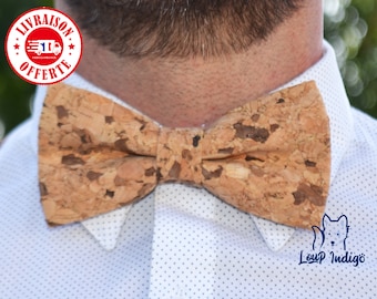Cork bow tie for adult "Le Vingt-neuf" - Brown patterns - Exists child size