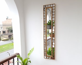 Peruvian Mirrors " Columnero Mosaico Oro 100cm "- Interior decoration - Wall Mirror - Home decoration- Decorative mirrors