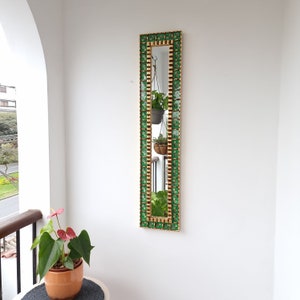 Peruvian Mirrors " Columnero Mosaico verde 100cm "- Interior decoration - Wall mirror - Home decoration - Decorative mirrors