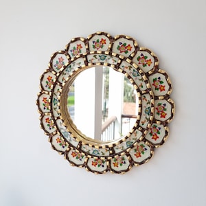 Peruvian Mirrors &quot;Harmoniosa 30cm Ivory&quot; - Interior decoration - Wall mirror - Home decoration - Decorative mirrors