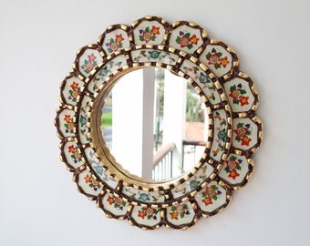 Peruvian Mirrors "Harmonious 30cm Ivory" - Interior decoration - Wall Mirror - Home decoration - Decorative mirrors