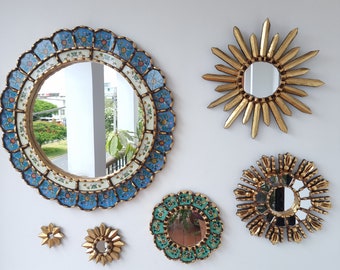 Peruvian Mirrors "Felicidad Celeste" - Interior decoration - Wall Mirror - Home decoration - Decorative mirrors - Crafts