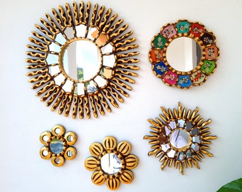 Peruvian Mirrors "Rainbow Sun" - Interior decoration - Wall Mirror - Home decoration- Decorative mirrors - Peruvian Crafts