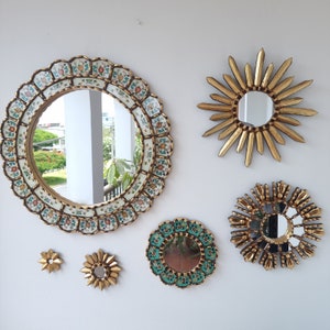 Peruvian Mirrors &quot;Ivory Felicidad&quot; - Interior decoration - Wall mirror - Home decoration - Decorative mirrors - Peruvian Crafts