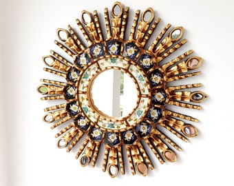 Peruanska speglar "Black Eye 40cm" - Väggspegel - Heminredning - Dekorationsspeglar - Peruanskt hantverk