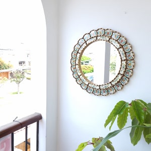 Peruvian Mirrors Harmonious Ivory 50cm Interior decoration Wall mirror Home decoration Decorative mirrors Handicrafts image 7